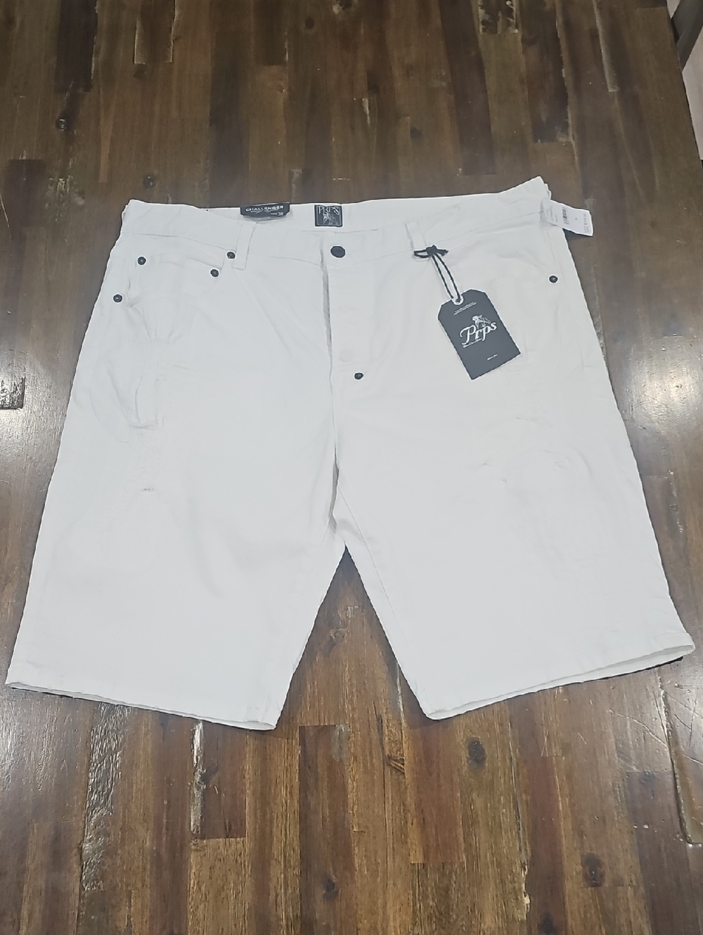 PRPS Men’s White Challenger Distressed Shorts